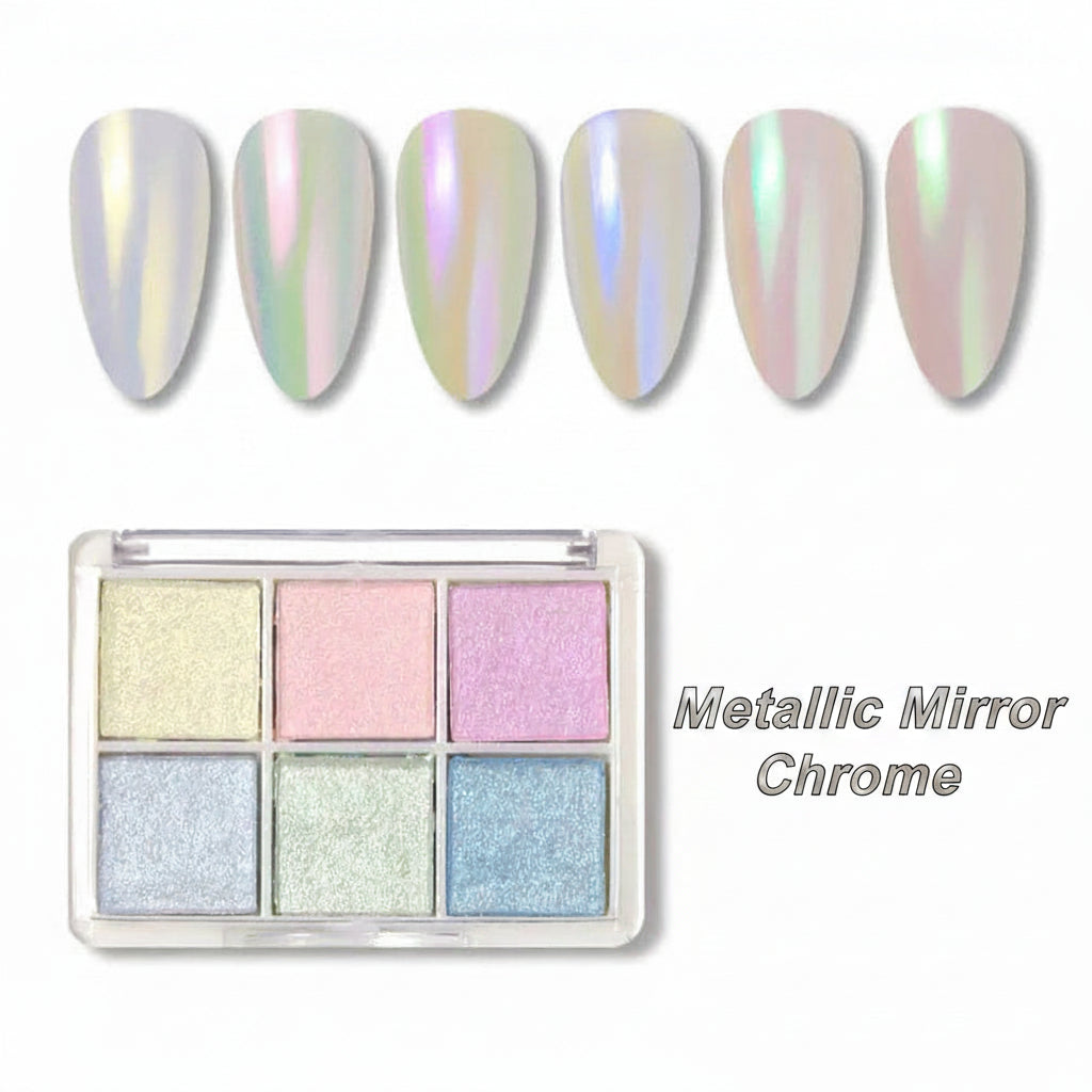 Metallic Mirror Chrome Nail Powder - Peilipuuteripaletti