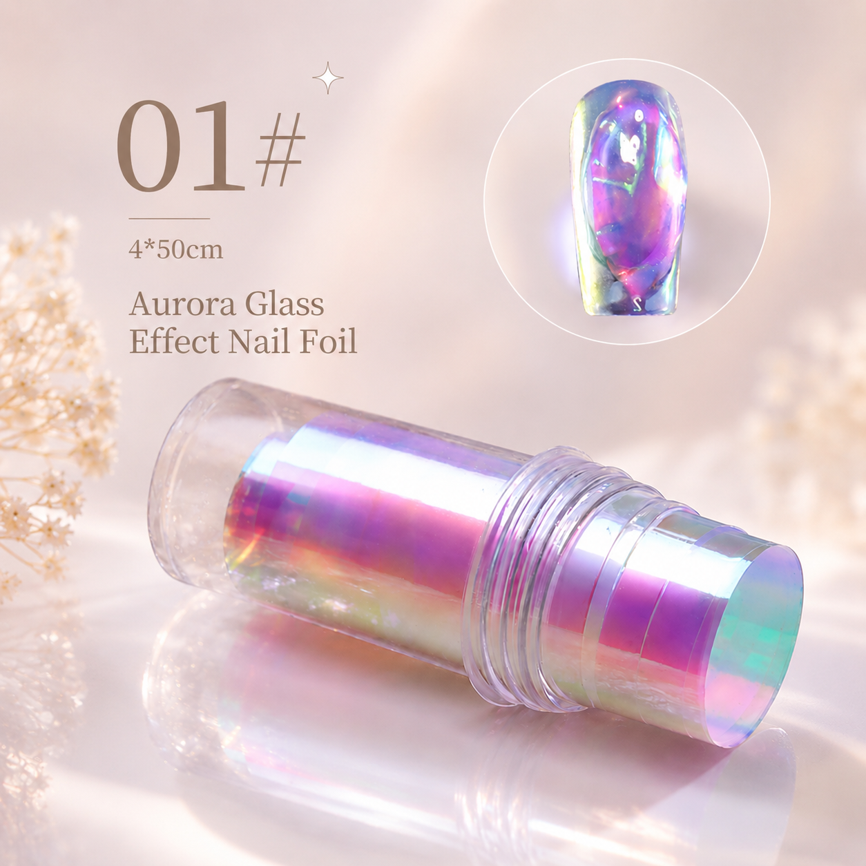 Aurora Glass Effect Nail Foil – Holografinen Kynsifolio
