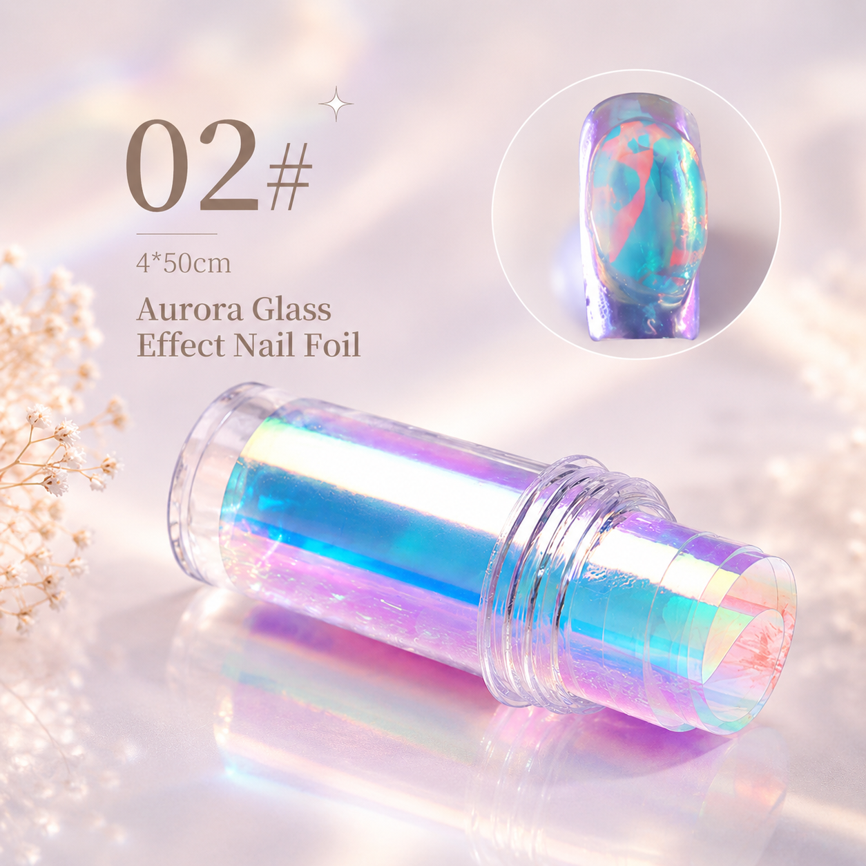 Aurora Glass Effect Nail Foil – Holografinen Kynsifolio