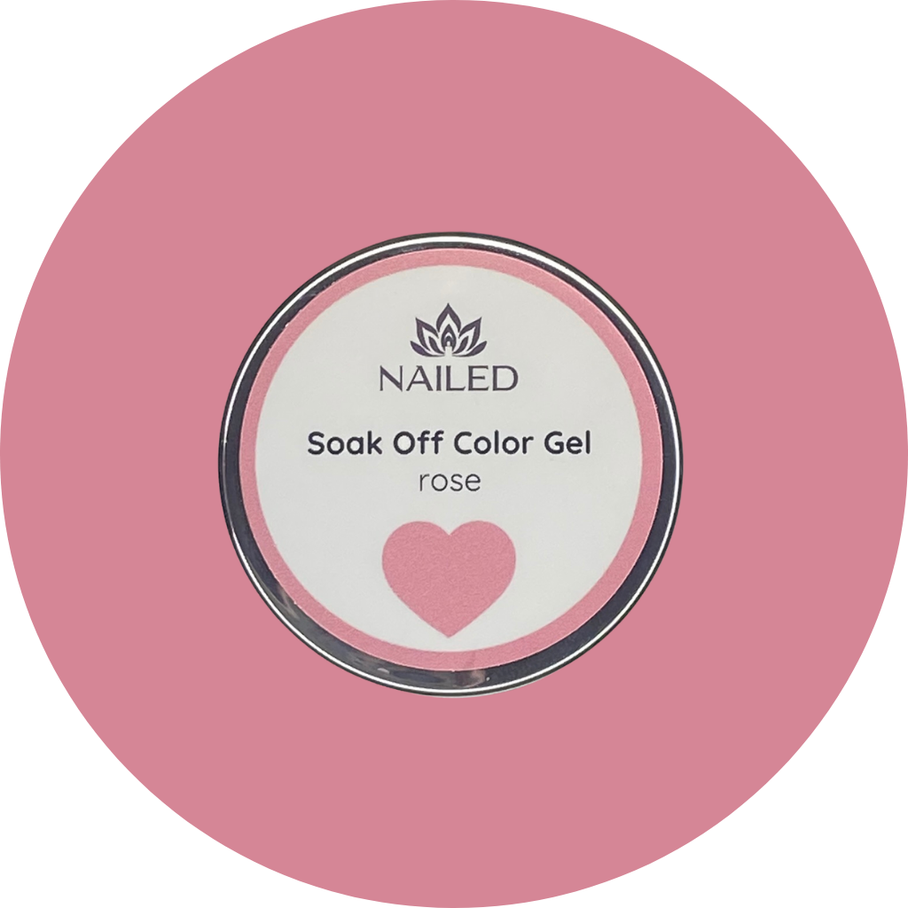 Soak off color gel rose hema-vapaa värigeeli nailed.fi